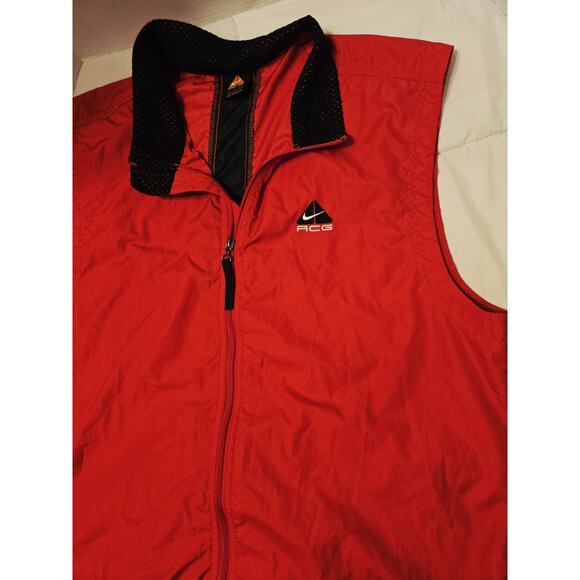 VTG 90s Nike ACG Windbreaker XL Vest Packable Running Hiking Jacket Men Red RARE - Picture 1 of 10